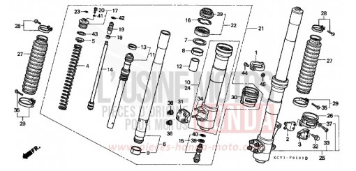 FOURCHETTE AVANT XR400R3 de 2003